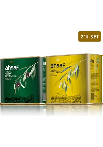 Ahsaf Natürel Sızma Zeytinyağı 500 ML Teneke + Riviera Zeytinyağı 500 ML Teneke