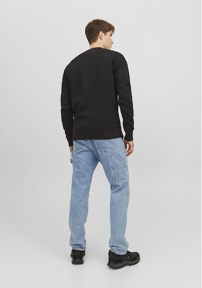 Jack & Jones Jack&jones Vesterbro Erkek Siyah Bisiklet Yaka Sweatshirt 12241694-BLK Siyah