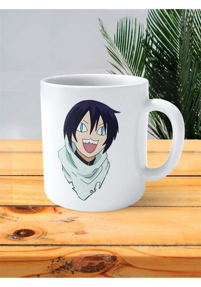 Noragami Beyaz Baskılı Kupa Bardak Kişiye Özel Model 3 Çok Renkli