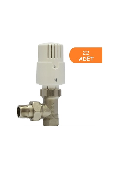22 Adet Eca Trv4 Termostatik Köşe Radyatör Valfi Petek Vanası 602120755