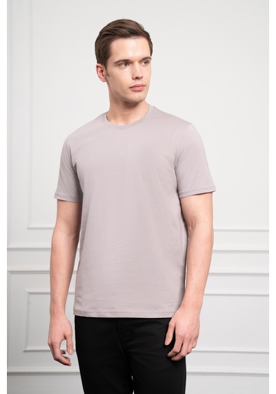 Erkek Açık Gri Basic Bisiklet Yaka Dynamic Fit Pamuk T-shirt 25yc018004103 Açık Gri Açik Gri