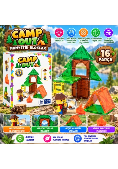 Camp Out Manyetik Bloklar 16 Parça