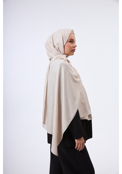 Mirsoy Scarf Mir Modern Desen Şal Ekru