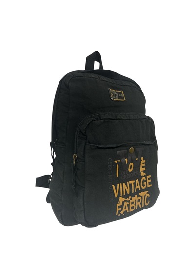 Old Cotton Cargo Kaliteli Vintage Salaş Disayn Günlük Gezi Spor Sırt Çantası Matanza Bag 30x42cm Gri - Siyah