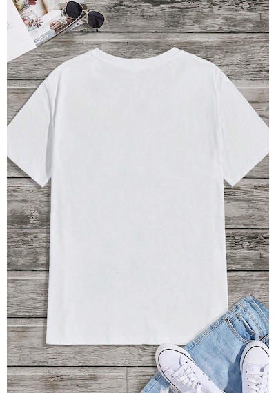Erkek Boğa Silüet Baskılı Oversize Tshirt Beyaz