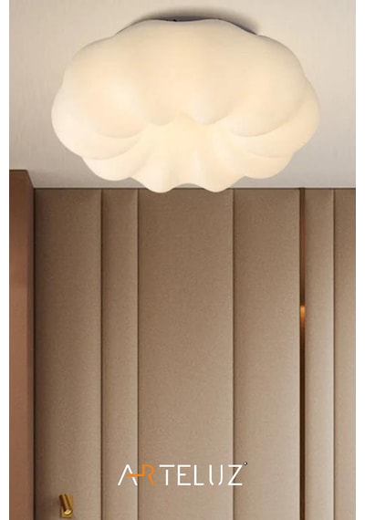 Luxury Bulut Model Modern Plafonyer Avize 55 Cm Beyaz