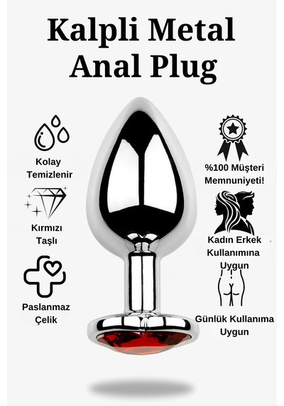 Kayganlaştırıcı Jel Ve Hediye Kalpli Plug - 100ml Jel Ve 7 Cm Plug Set