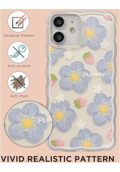 Xspring Telefon Kılıfı, Şeffaf Yumuşak Tpu Kılıf, Mavi Yaban Mersini Çiçek Desenli, İle Uyumlu Telefon 12 Modeli, Kadınlar Ve Kızlar İçin Şık Dalga Tasarım Xspring Telefon Kılıfı, Şeffaf Yumuşak Tpu Kılıf, Mavi Yaban Mersini Çiçek Desenli, İle Uyumlu Telefon 12 Modeli, Kadınlar Ve Kızlar İçin Şık Dalga Tasarım