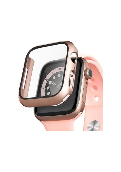 Apple Watch Series 9 41mm Kılıf Matte Premium Slim Watchband Rose Gold Watch Series 9 41mm İle Uyumlu Kordon - Rose Gold