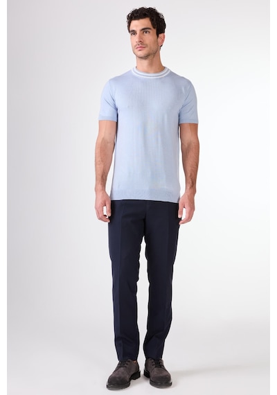 Dufy O Yaka Triko Tshirt Buz Mavisi