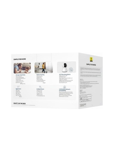 Security P1 İç Mekan Wi-fi Kamera, Aı Algılama, 360 Pan, Gece Görüşü, 256 Gb'a Kadar Microsd V