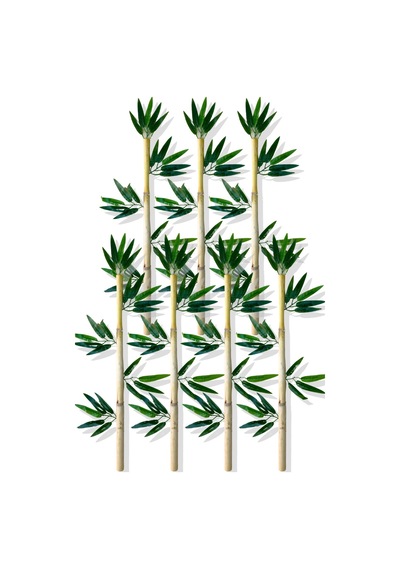 Cihan Çiçekçilik Yapay Yapraklı Dekoratif Bambu Çubuğu 80 Cm 7 Adet Islak Doku Çok Renkli