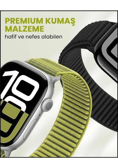 Apple Watch İle Uyumlu Nylon Loop Velcro Kumaş Kordon Yumuşak Dokuma, Nefes Alabilen, Ayarlanabilir Cırt Cırtlı, Ultra Hafif Kayış Çok Renkli