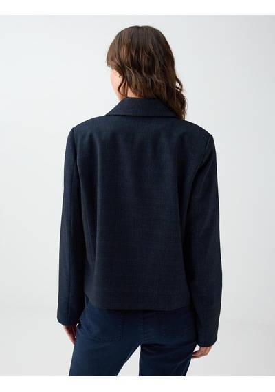 Jimmy Key Lacivert Cep Detaylı Uzun Kol Dokuma Blazer Ceket 6ww058344494