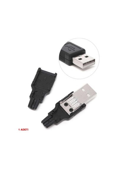 Kutulu Usb Type A Erkek Soket Usb 2.0 4 Pin Plastik Kapak Dıy Tip Elektronik Cihaz Usb