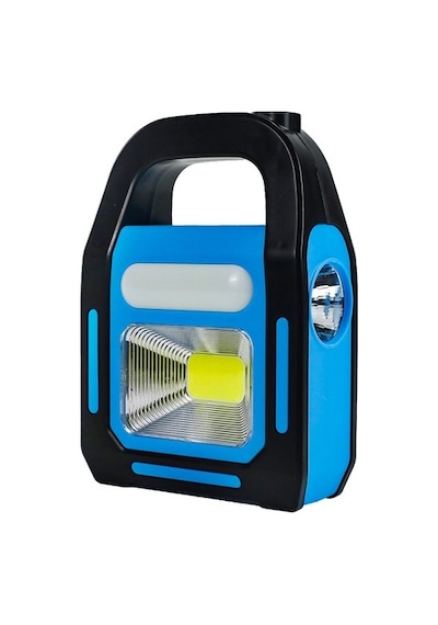 Powermaster HB-9707A-2 3 Kademeli USB Çıkışlı Şarjlı Solar Lamba Mavi - Siyah
