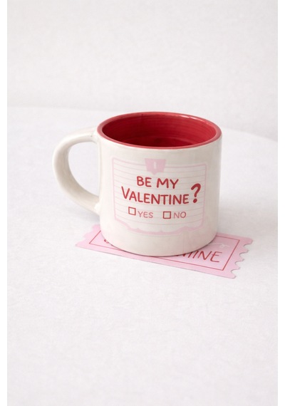 Be My Valentine Kulplu Seramik Kupa 235 Ml - Sevgililer Günü Hediyesi Krem - 834703950 Krem