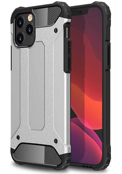 Noktaks - Apple Uyumlu iPhone   12 Pro Max - Kılıf   Çift Katman Zırh Tank Crash Military Kapak - Gri