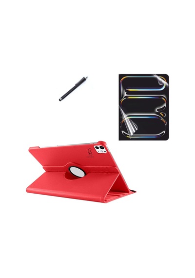 Apple Uyumlu iPad Pro 13 Inç 2024 M4 A2925-a2926 Dönebilen Tablet Kılıfı + Ekran Koruyucu + Tablet Kalem