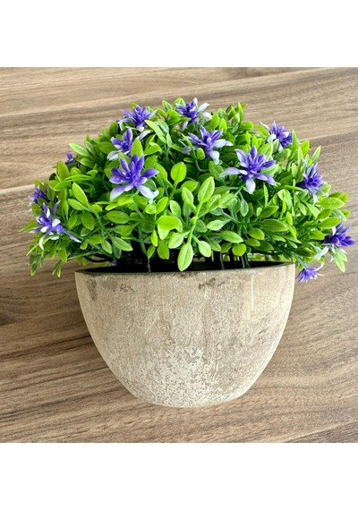 Premium Saksılı Yapay Çiçek Dekoratif Masaüstü Bitkisi 13x16 Cm Çok Renkli