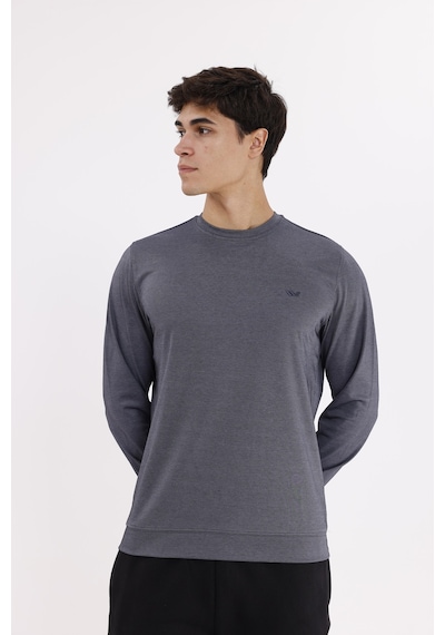 Rowinger Merserize Efektli Yumuşak Doku Ayarlanabilir Kapüşonlu Rahat Kalıp Kapüşonlu Sweatshirt Navyblue