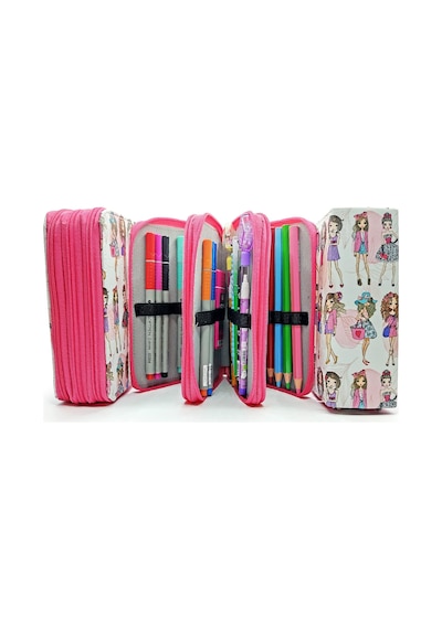 Kalem Kutusu Model Kızlar Moda Fashion Kawai Organizer Kalemkutu Vegan Deri Üç Bölmeli Kalemlik Beyaz - Çok Renkli Kalem Kutusu Model Kızlar Moda Fashion Kawai Organizer Kalemkutu Vegan Deri Üç Bölmeli Kalemlik Beyaz - Çok Renkli