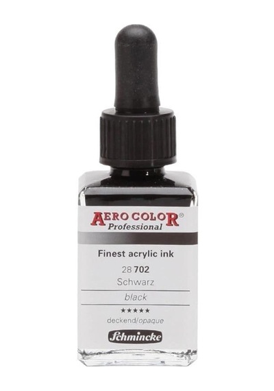 Schmincke Aero Color Akrilik Mürekkep 28 Ml. 702 Black Diğer