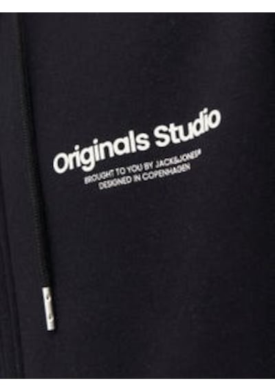 Jack & Jones Erkek Kapüşonlu Fermuarlı Sweatshirt-siyah Siyah