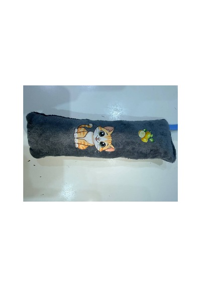 Kedi Köpek Oyuncağı Peluş Baskılı, Yumuşak Kumaşlı Hışırtılı Oyuncak Gri - 937493409