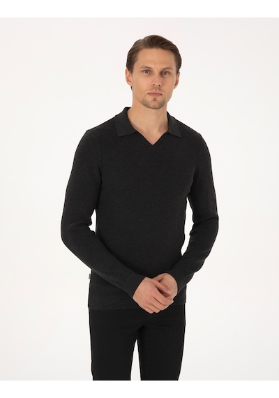 Pierre Cardin Erkek Antrasit Melanj Kazak /triko 50315754-vr081 Antrasit Melanj