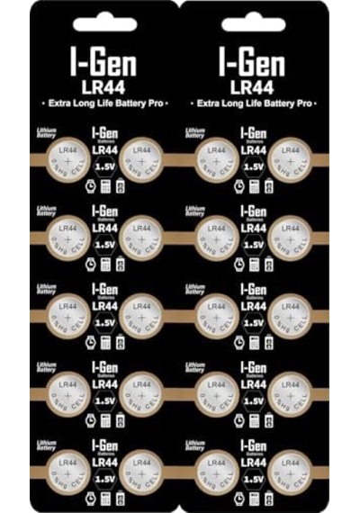 I-gen Batteries Lr44 1.5v Alkalin Düğme Pil Ag13, A76, L1154 20'li Paket