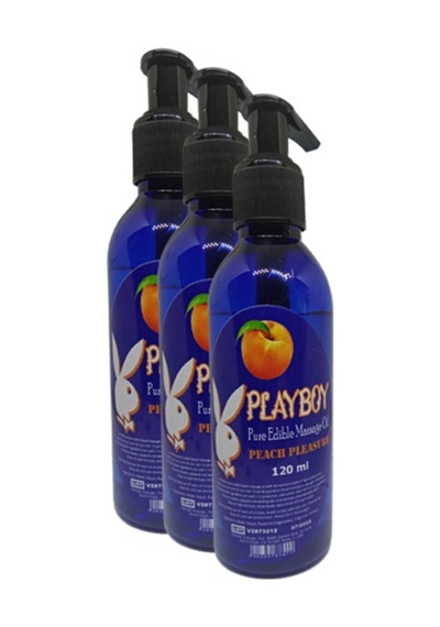 Playboy Pure Edible Massage Oil 120ml Şeftali Aromalı Masaj Yağı 3 Adet