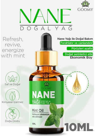 Gommy Nane Yağı %100 Doğal Bitkisel Uçucu Yağ Peppermint Oil 10ml 10 ML
