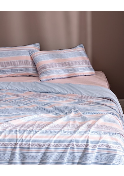 Madame Coco Favor King Size %100 Pamuk Ranforce Baskılı Nevresim Takımı - Mavi MAVI