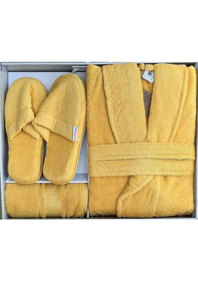 Colourıst Gold Banyo Bornoz Seti S/m