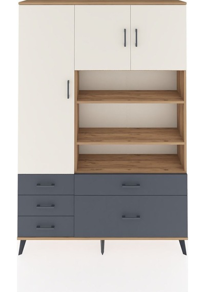 Arges Dolap 9 Raflı 5 Çekmeceli 3 Kapaklı 132x30x195 Çam-aytaşı/antrasit Aytası/antrasıt Arges Dolap 9 Raflı 5 Çekmeceli 3 Kapaklı 132x30x195 Çam-aytaşı/antrasit Aytası/antrasıt