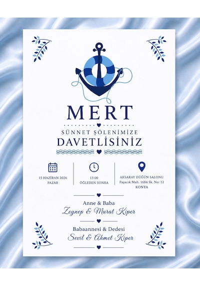 1000 Adet Ekonomik Sünnet Davetiyesi Ve Zarf 0025
