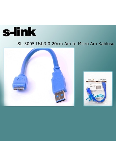 S-lınk Sl-3005 Usb 3.0 Am To Micro Am 20cm Kablo Çok Renkli