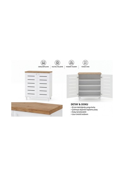Bd101 Ayakkabılık, Çok Amaçlı Dolap, Üst Tabla Ahşap, Beyaz,s.meşe Ahşap - 711086605 Ahşap Bd101 Ayakkabılık, Çok Amaçlı Dolap, Üst Tabla Ahşap, Beyaz,s.meşe Ahşap - 711086605 Ahşap