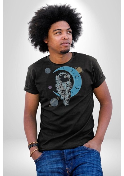 Astronot Uzayda Sıkılmış Unisex Unisex Siyah Organik Baskılı T-shirt Penye Yüksek Kalite Siyah Astronot Uzayda Sıkılmış Unisex Unisex Siyah Organik Baskılı T-shirt Penye Yüksek Kalite Siyah