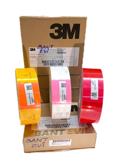 3m 983 Kırmızı Reflektif Bant 15mt Tüvtürk Onaylı Reflektör Şerit