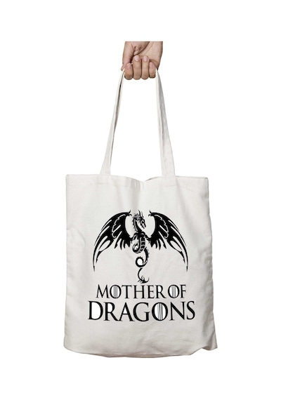 Art Hediye Mother Of Dragons Game Of Thrones 2 İki Tarafı Kalıcı Baskılı Yıkanabilir Okul Plaj Omuz Bez Çantası Çok Renkli