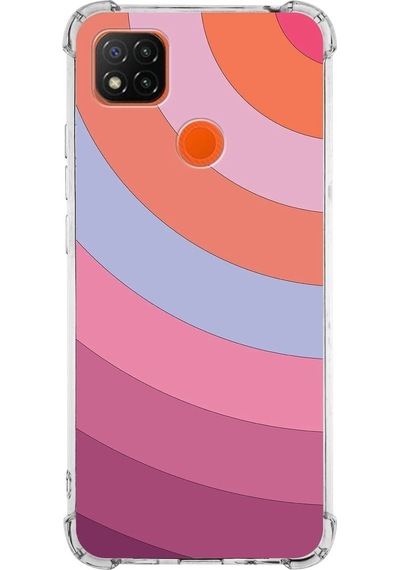 Xiaomi Redmi 9c Köşe Korumalı Antişok Kapak Renk Cümbüşü Tasarımlı Şeffaf Silikon Kılıf