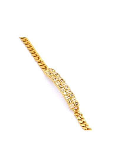 Bz Altın Kaplamalı Zirkon Taşlı Kadın Zincir Bileklik Blk-734 Gold