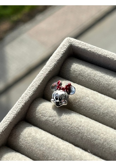 Minnie Mouse Kafa Charm Gümüş Kaplama