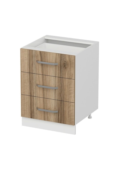 Minar Mutfak Alt Modül 3ç Nray 60cm Dolap Beyaz/dore - D1