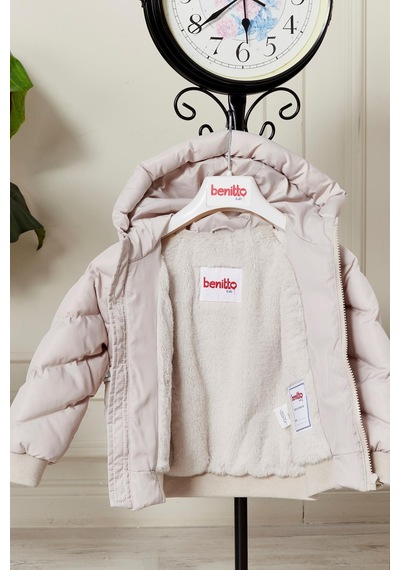 Benitto Kids Erkek Bebek Kapüşonlu Kışlık Mont 51332 Bej