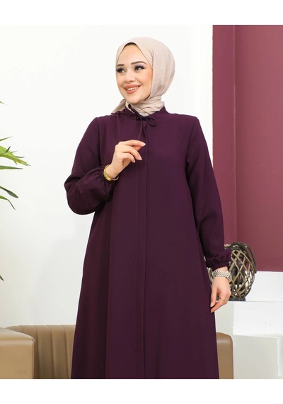 Nevayla Moda Salaş Kesim Tesettür Ferace / Mürdüm-f120 Mürdüm
