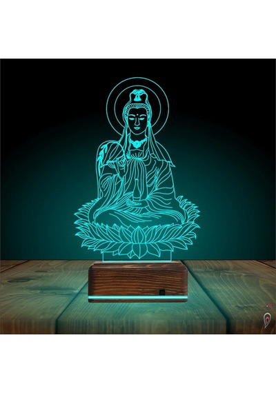 Luvivia Yoga Buda Lotus 3d Lamba - Masa Gece Lambası Şeffaf