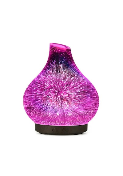 7 Renk Led Işıklı Aromaterapi Difüzörü Otomatik Kapanmalı Zaman Ayarlı Koku Verici Gece Lambası Pembe